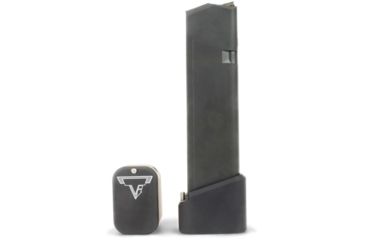 Image of Taran Tactical Innovations Firepower Magazine Extension Base Pad, Glock 17/17L/19X/22/24/34/35/45, +5/6 Round, Black, GBP940-01