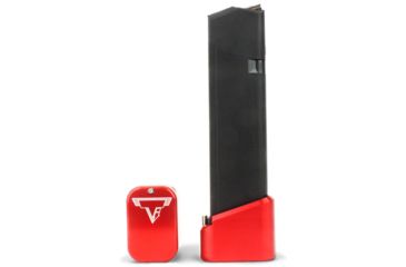 Image of Taran Tactical Innovations Firepower Magazine Extension Base Pad, Glock 17/17L/19X/22/24/34/35/45, +5/6 Round, Red, GBP940-03
