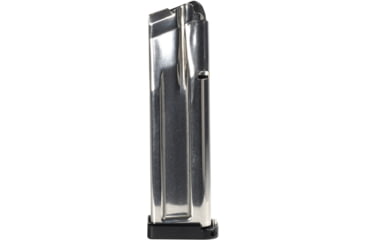 Image of Taran Tactical Innovations Checkmate 126 Completed 9mm Luger Pistol Magazine w/ TTI 4mm Basepad, Silver/Black, 18, 2011-CM-SLVR-126-1