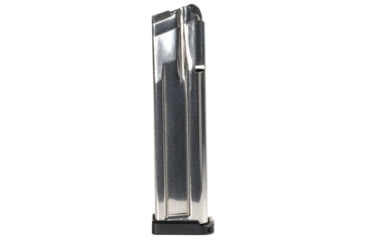 Image of Taran Tactical Innovations Checkmate 140 Completed 9mm Luger Pistol Magazine w/ TTI 4mm Flat Black Basepad, Silver/Flat Black, 21, 2011-CM-SLVR-140-0