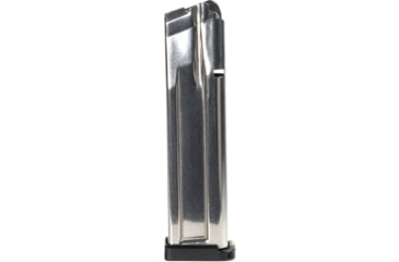 Image of Taran Tactical Innovations Checkmate 140 Completed 9mm Luger Pistol Magazine w/ TTI 4mm Flat Black Basepad, Silver/Black, 21, 2011-CM-SLVR-140-1