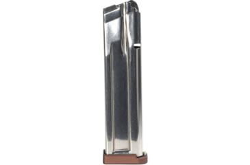 Image of Taran Tactical Innovations Checkmate 140 Completed 9mm Luger Pistol Magazine w/ TTI 4mm Flat Black Basepad, Silver/Coyote Bronze, 21, 2011-CM-SLVR-140-6