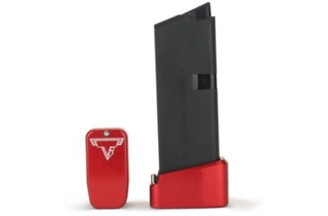 Image of Taran Tactical Innovations Base Pad for Glock 43 Magazine, Red, 2, GBP9-03