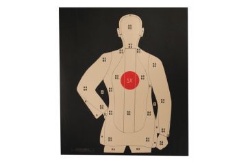 Image of Target Barn B-21 Reversed Police Silhouette Paper Targets With Red Center 100 Per Pack