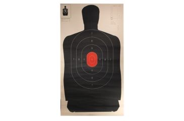 Image of Target Barn B-2724 Police Silhouette Targets With Red Centers On 24 Inch Wide Paper 100 Per Pack
