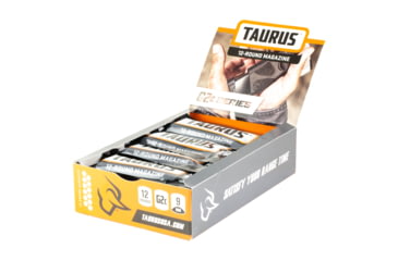 Image of Taurus 389000900 G2C Magazine Pop Display 12 Pack 12rd 9mm Luger Black Steel w/ Polymer Base Plate, Steel, 389000900-12RD