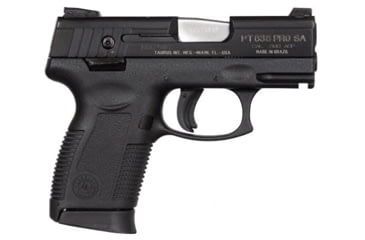 Image of Taurus PT-638-Pro-Compact Pistol, .380 ACP, 3.25 in barrel, black polymer frame, integrated polymer grip, short recoil semi-automatic, striker single-action, trigger and ambi thumb safety, 3-dot low profile, 15 round magazine, TRSPT638PROCPT-FRRMPG