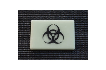 Image of TEC Accessories BEACON Patch, 3in X 2in X 0.19in, Proprietary Embrite Compound Construction, Hook And Loop Backing, Biohazard Artwork, Glows Aqua In The Dark, EMP-002-A