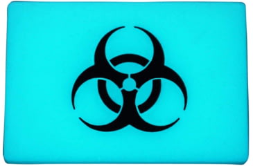 Image of TEC Accessories BEACON Patch, 3in X 2in X 0.19in, Proprietary Embrite Compound Construction, Hook And Loop Backing, Biohazard Artwork, Glows Aqua In The Dark, EMP-002-A