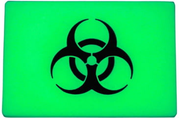 Image of TEC Accessories BEACON Patch, 3in X 2in X 0.19in, Proprietary Embrite Compound Construction, Hook And Loop Backing, Biohazard Artwork, Glows Green In The Dark, EMP-002-G
