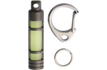 Image of TEC Accessories Embrite Glow Fob SS BDC, 1.5in Overall, Keychain, Black Diamond Carbon Finish, SS Housing, Glows Up To 12 Hours When Exposed To Sunlight/Uv Light, S3-SB-NAT-EG-D