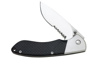 Image of TecX X- Alt AUS-8 Drop Point Blade with Partial Serration, Folding Knife, Black &amp; Stainless, 4.25 75683
