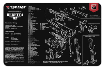 Image of TekMat 11x17 Gun Cleaning Mat-Beretta 92, TEK-R17-BER92