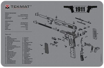 Image of TekMat 1911 Gun Cleaning Mat, Grey, 11 x 17, TEK171911GY