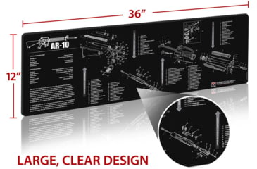 Image of TekMat 36in Printed Gun Cleaning Mat AR-10, Black, TEK-36-AR10