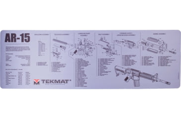 Image of TekMat 36in Printed Gun Cleaning Mat AR15 Cutaway Dbl Side, Grey, TEK-36-AR15-CA-DBL