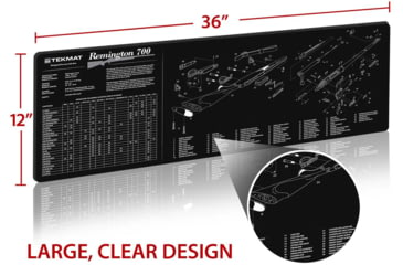 Image of TekMat 36in Printed Gun Cleaning Mat Remington 700, Black, TEK-36-REM-700