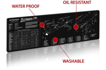 Image of TekMat 36in Printed Gun Cleaning Mat Remington 700, Black, TEK-36-REM-700
