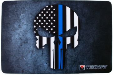 Image of Tekmat Armorers Bench Mat 11''x17'' Punisher Blue Line