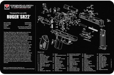Image of Tekmat Armorers Bench Mat 11''x17'' Ruger Sr-22 Pistol
