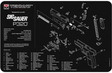 Image of Tekmat Armorers Bench Mat 11''x17'' Sigarms P320 Black