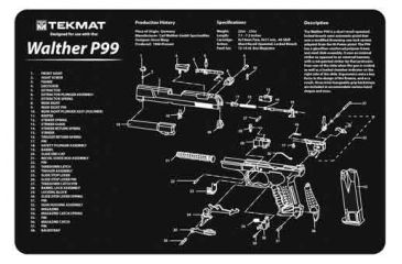 Image of Tekmat Armorers Bench Mat 11''x17'' Walther P99 Pistol
