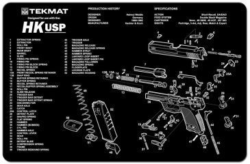 Image of TekMat Heckler and Koch USP Gun Cleaning Mat,11x17in,Black 17-HKUSP