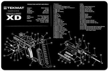 Image of TekMat Springfield Armory XD Gun Cleaning Mat,11x17in,Black 17-XD