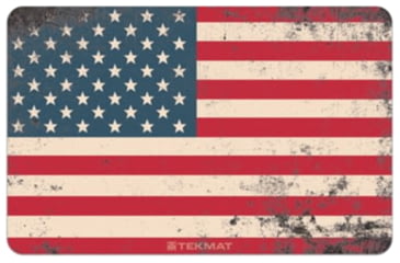 Image of TekMat American Flag Gun Cleaning Mat, Red/White/Blue, Rubber, 11 x 17in, TEKR17USFLAG01