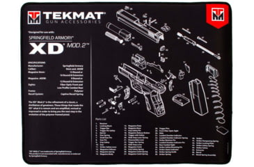 Image of TekMat Ultra 20 - XD Mod 2 Gun Cleaning Mat, Black, TEK-20-XDMOD2