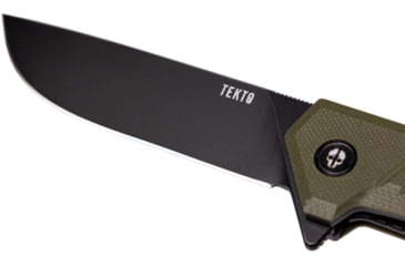 Image of Tekto F1 Alpha Folding Knife, 3.1 in, D2 Steel, Modified Straight Back, G10, Carbon Fiber, OD Green Black, F1R-G1OD-D21BK1-A1