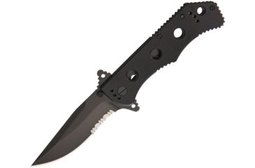 Image of Tekut Escort B Tactical Knife Folding Knife,440C Steel,Partially Serrated,Black,G10 Handle TKLK5272