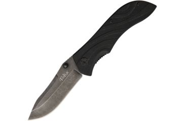 Image of Tekut Linerlock Black Folding Knife,3in,Standard Edge,Drop Point,Black G10 Handle TKLK5273