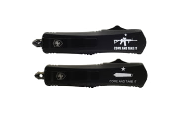 Image of Templar Knife Gen II Small Come And Take It OTF Automatic Folding Knife, 2.75in, D2, Tanto Blade, Serrated, Black Finish, Metal Alloy Handle, S-CATI-53-1