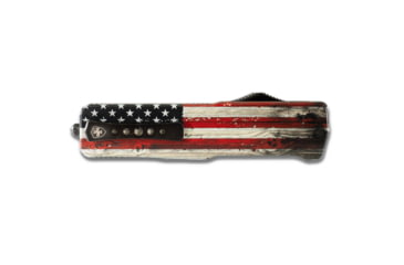 Image of Templar Knife Premium Lightweight Wood US Flag OTF Knife, 3.25in, Aluminum, Drop, Black D2, LA-WUS-32-1