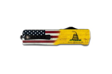 Image of Templar Knife Premium Weighted Don't Tread on Me OTF Knife, 3.55in, Tanto, Black D2, LZ-DTOM-32-1