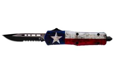 Image of Templar Knife Gen II Small Captain OTF Automatic Folding Knife, 2.75in, D2, Drop Point Blade, Serrated, Black Finish, Metal Alloy Handle, S-CAP-63-1