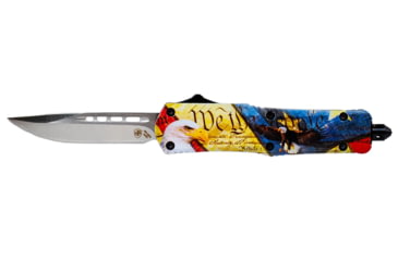 Image of Templar Knife Gen II Small Eagle OTF Automatic Folding Knife, 2.75in, D2, Drop Point Blade, Silver Finish, Metal Alloy Handle, S-EG-33-2