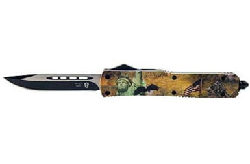 Image of Templar Knife Gen II Slim Liberty OTF Automatic Folding Knife, 3.5in, D2, Drop Point Blade, Black Finish, Metal Alloy Handle, M-LIB-33-1