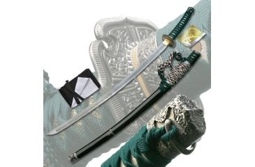 Image of Ten Ryu Fixed Blade, 40in, Carbon Steel Blade, Green Cotton Wrapped Handle TR-014BK