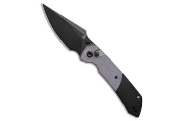 Image of Tenable Knives Tenable Fenrir Button Lock Knife Purple Micarta + BW Aluminum 3.4" Black SW, Black/Purple, 14C28N, adult, BHQ-223406
