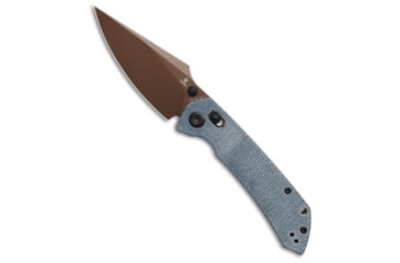 Image of Tenable Knives Tenable Fenrir Crossbar Lock Knife Blue Micarta 3.4" Rose Gold, Blue, Nitro-V, adult, BHQ-221171