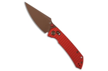 Image of Tenable Knives Tenable Fenrir Crossbar Lock Knife Red Diamond Aluminum 3.4" Rose Gold, Red, Nitro-V, adult, BHQ-236325