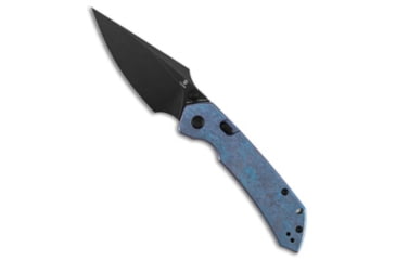 Image of Tenable Knives Tenable Fenrir Top Liner Lock Knife Blue Crystallized Titanium 3.4" Black, Blue, Nitro-V, adult, BHQ-236317