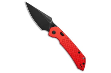 Image of Tenable Knives Tenable Fenrir Top Folding Knife, 3.40in, Nitro V Steel, Harpoon Blade, Aluminum, Red Handle, Red/Black, 7.85 inch, BHQ-223404
