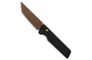 Image of Tenable Knives Tenable Knives Anomaly Tanto Crossbar Knife Black Aluminum 3.1" Rose Gold, Black, Nitro-V, adult, BHQ-236324