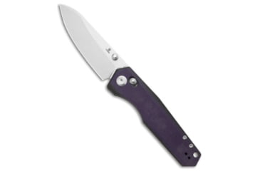 Image of Tenable Knives Beaver Crossbar Folding Knife, 3.44in, Nitro V Steel, Drop Point Blade, G-10, Black/Purple Handle, Black/Purple/Gray, 8.03 inch, BHQ-216239