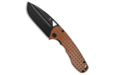 Image of Tenable Knives Bombur Folding Knife, 3.53in, D2, Drop Point Blade, G-10, Brown Handle, Brown/Black Gray, 8.38 inch, BHQ-206559