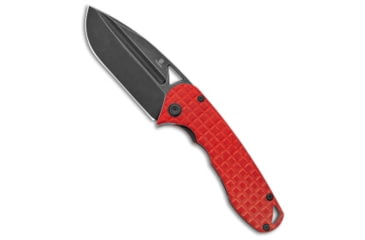 Image of Tenable Knives Bombur Folding Knife, 3.53in, D2, Drop Point Blade, G-10, Red Handle, Red/Black Gray, 8.38 inch, BHQ-217060