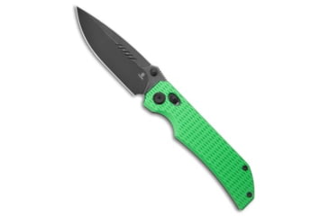 Image of Tenable Knives Eaglestrike Crossbar Folding Knife, 3.73in, Nitro V Steel, Drop Point Blade, Aluminum, Green Handle, Green/Black Gray, 8.36 inch, BHQ-216236